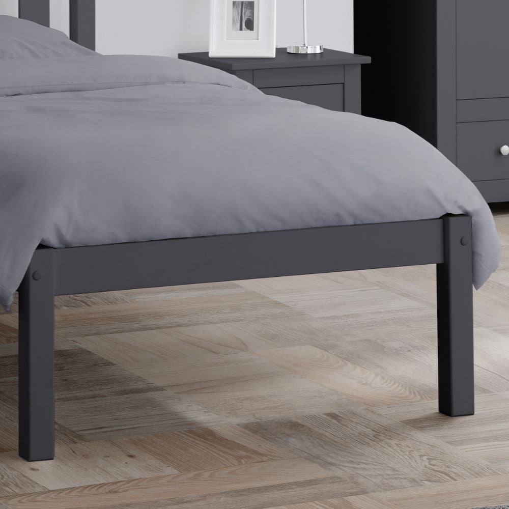 Luna Dark Grey Wooden Bed Mattress Base Image
