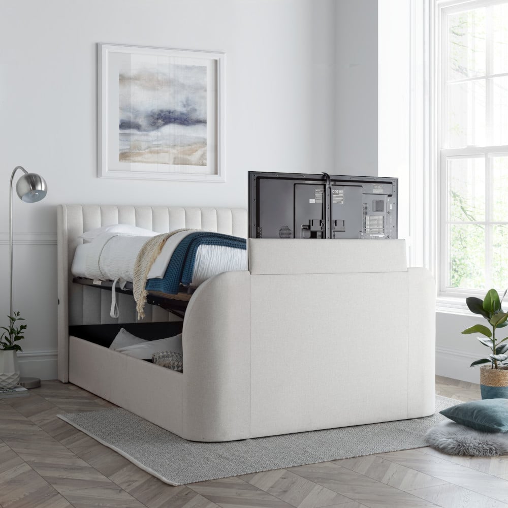 Luther TV Bed with Ottoman Storage Open