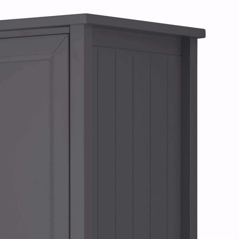 Maine Anthracite Wooden 2 Door Wardrobe Panelling Close-Up
