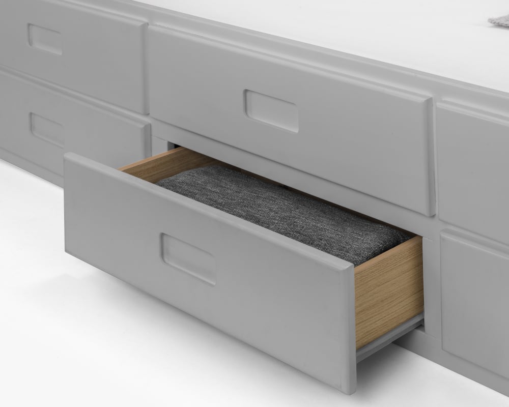 Maisie Light Grey Wooden Guest Bed Frame Happy Beds