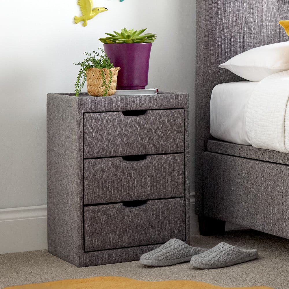 Milton Grey Bedside Table Full Product Image