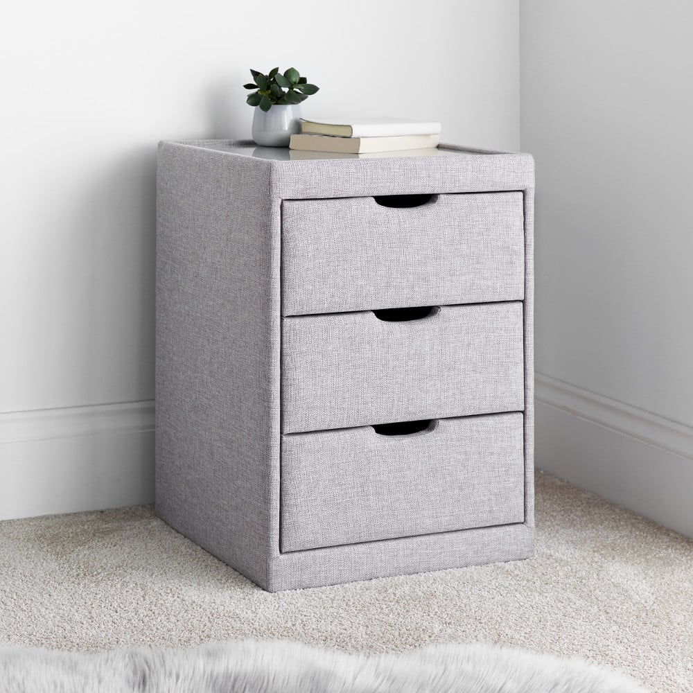 Milton Light Grey Bedside Table Full Product Image
