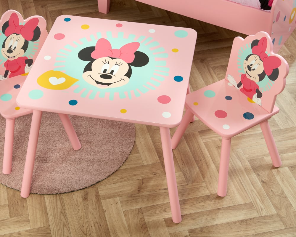 Disney Minnie Mouse Table and Chairs Close-Up