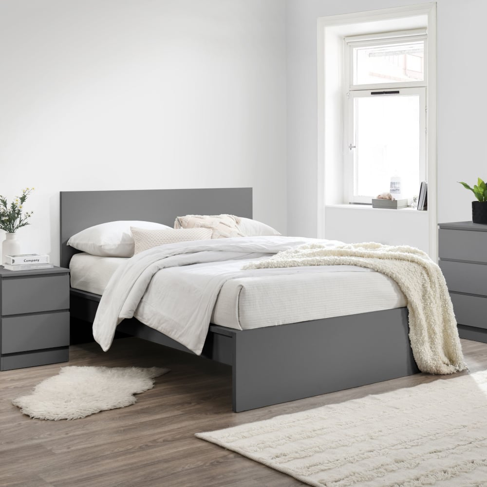 Oslo Grey Wooden Bed
