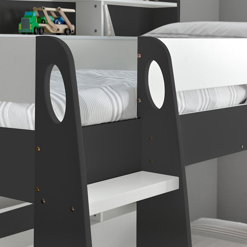 Polaris Grey and White Bunk Bed Ladder Close-Up