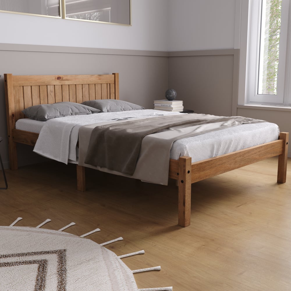 Happy Beds Rio Waxed Double Bed Front Shot