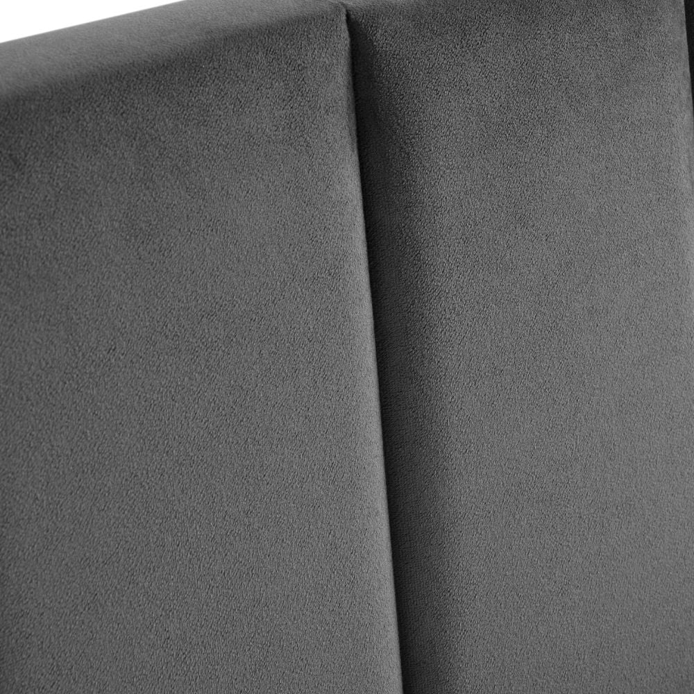 Rosa Grey Velvet Bed In A Box Upholstery Close-Up