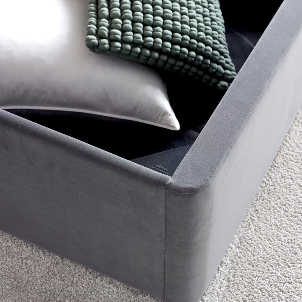 Sebastian Grey Ottoman Storage Bed Ottoman Storage Close-Up