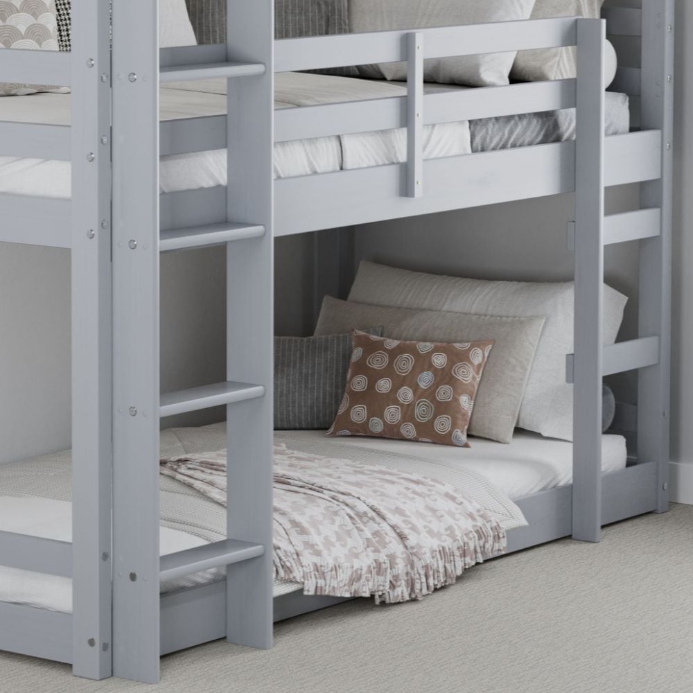 Tressa Grey Wooden Triple Bunk Ladder Close-Up