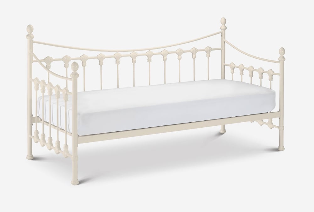 Versailles Stone White Metal Day Bed Close-Up
