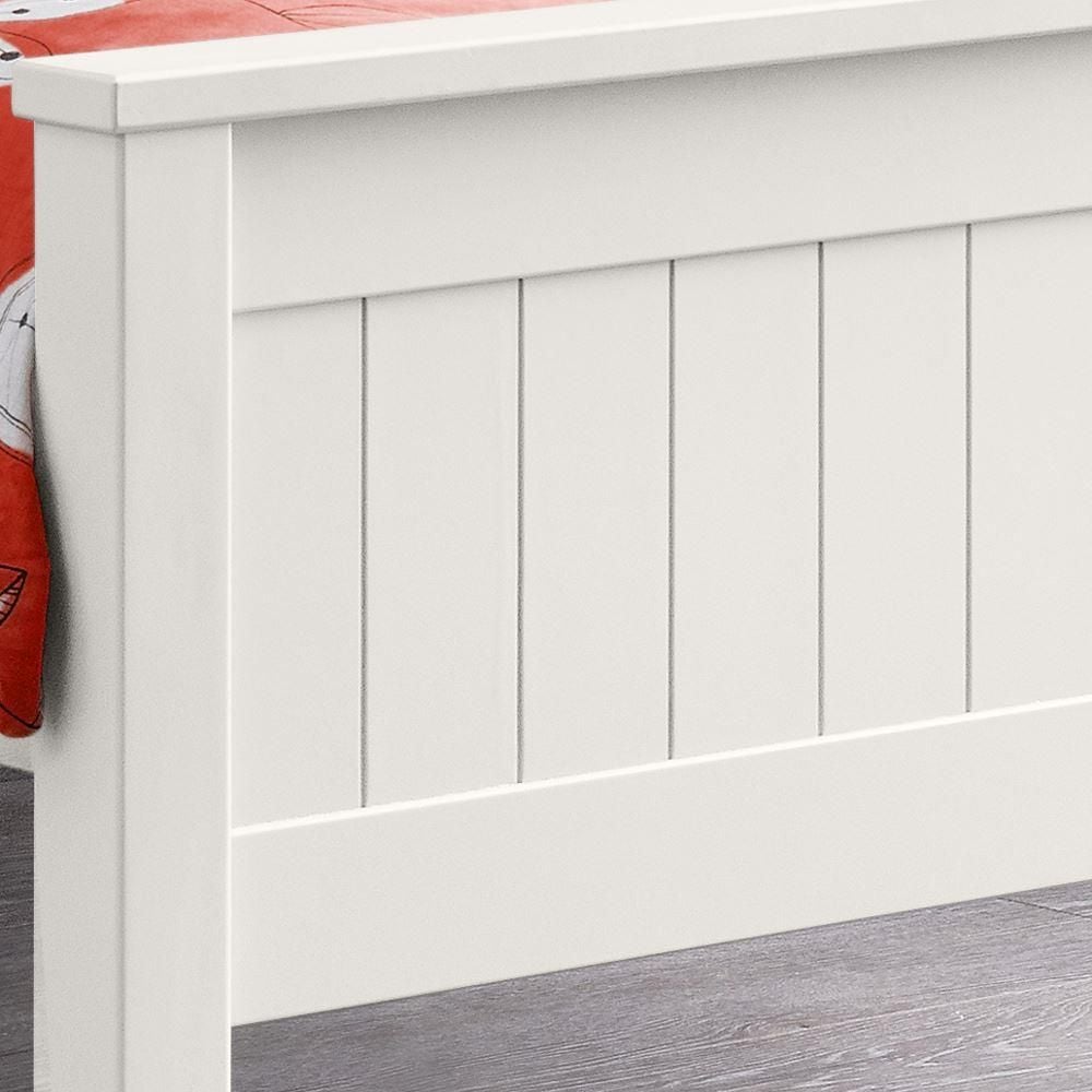 Maine White Wooden Bookcase Bed Frame 3ft Single