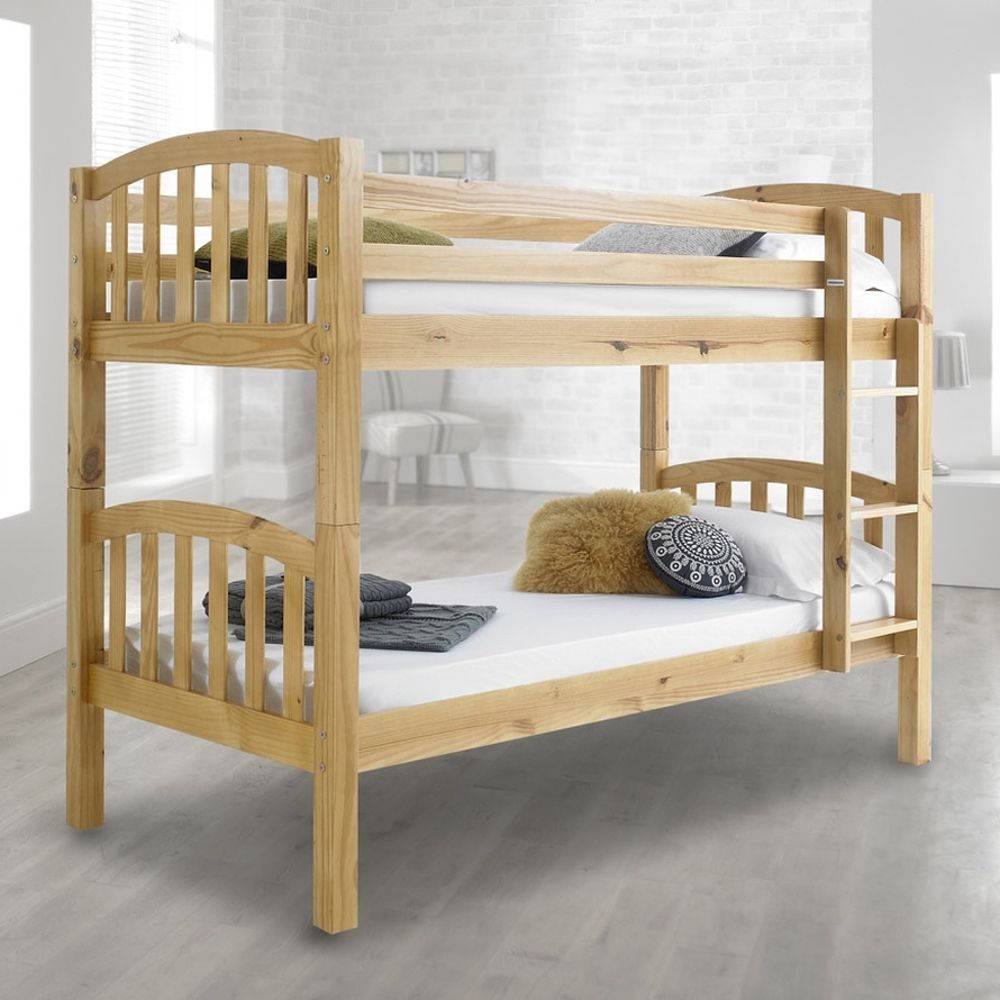 American Solid Pine Wooden Bunk Bed Frame 3ft Single American Solid Pine Wooden Bunk Bed Frame 3ft Single