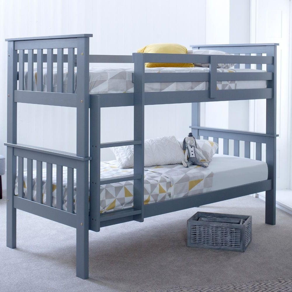 Atlantis Grey Wooden Bunk Bed Frame, Quality Wooden Bunk Beds
