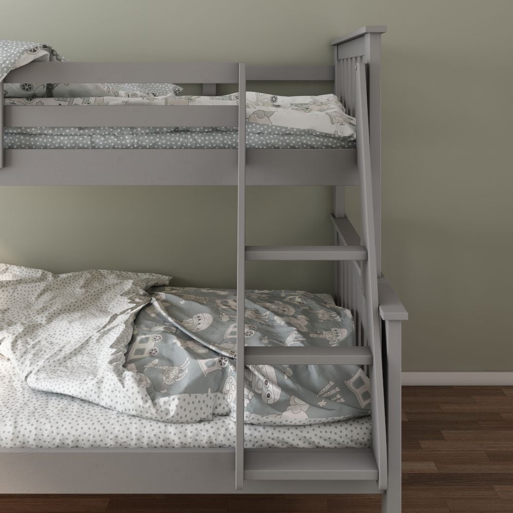 Atlantis Grey Wooden Triple Sleeper Bed Frame 3ft Single Top and 4ft
