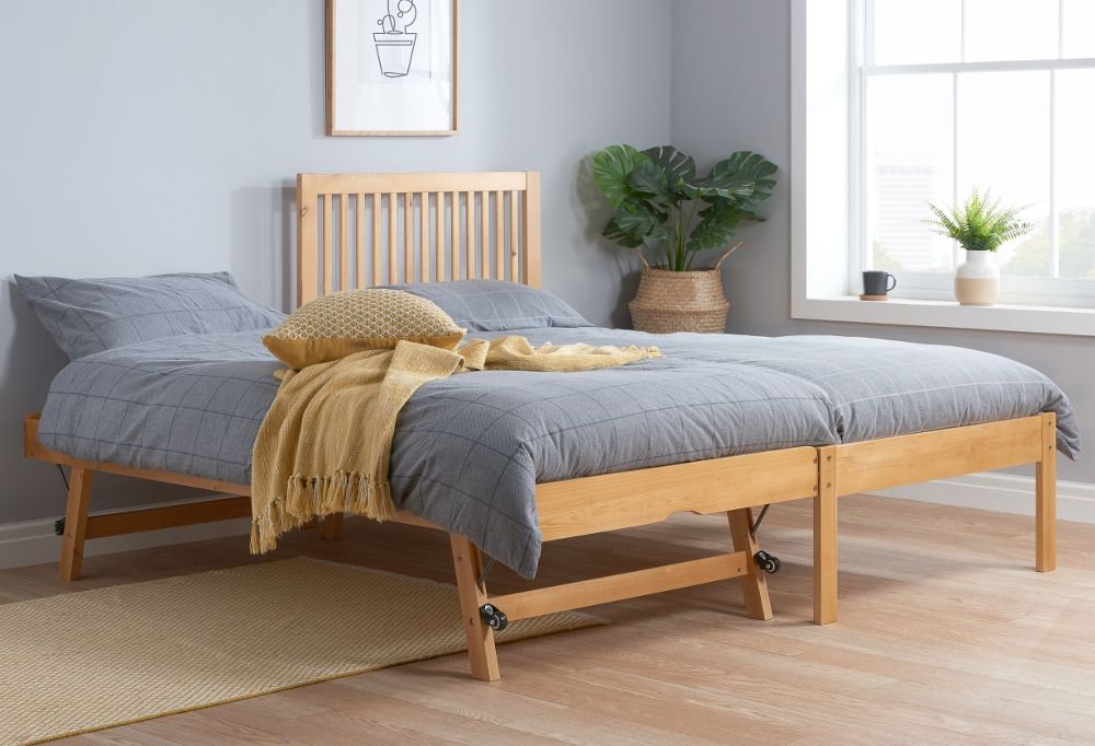 Buxton Pine Wooden Guest Bed Frame, Basic Trundle Bed Frame