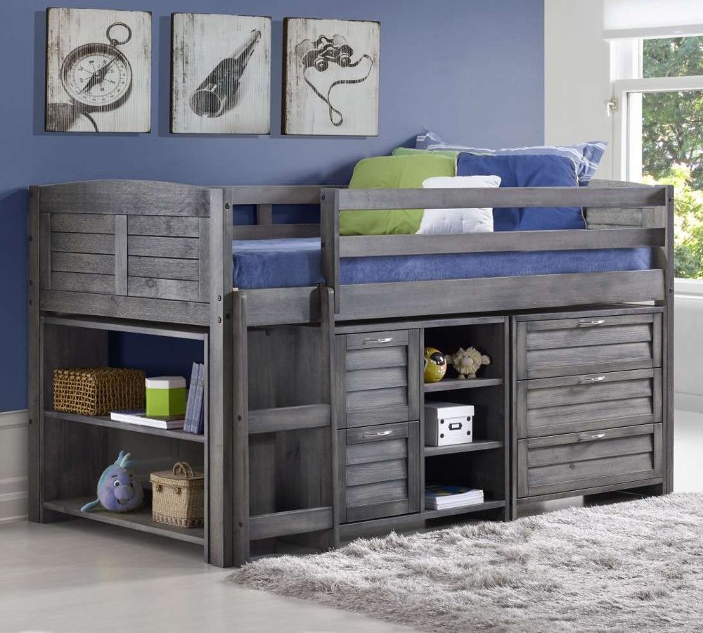 Cosy Grey Wooden Mid Sleeper Storage Bed, Bed With Storage Name
