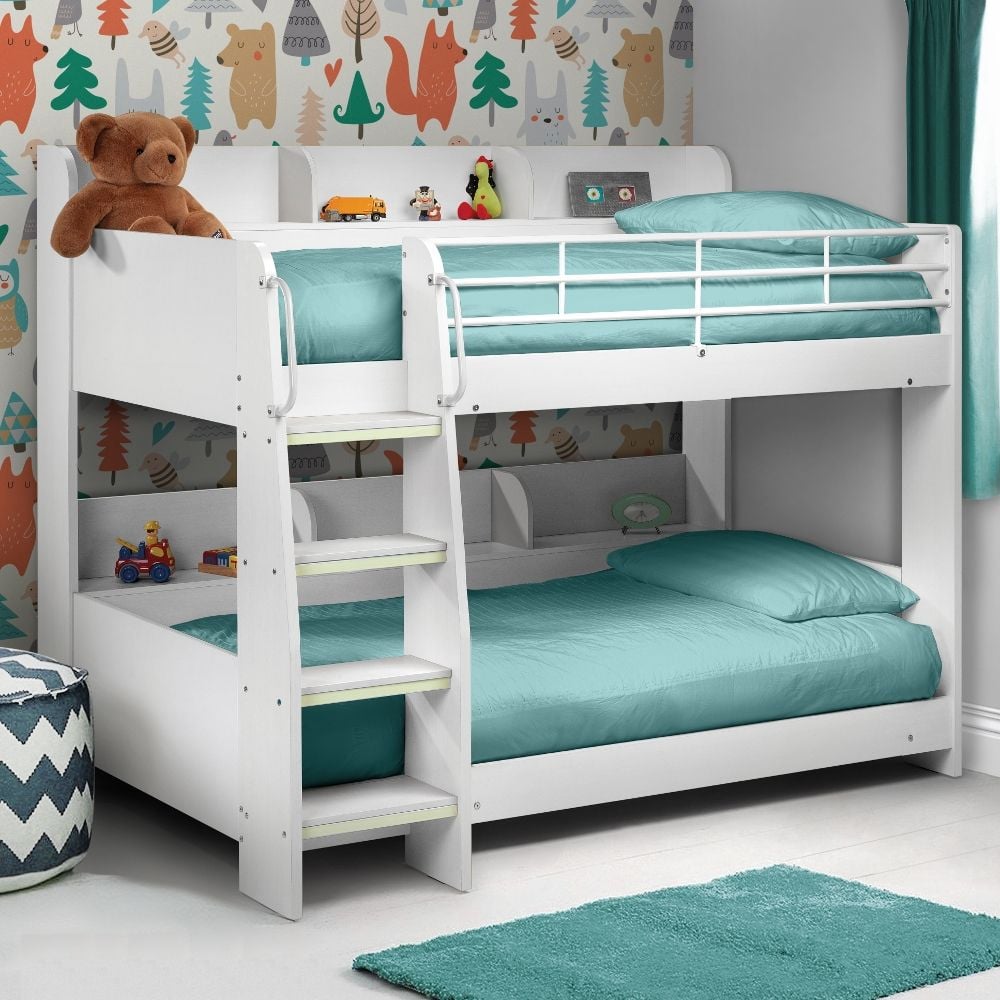 Metal Kids Storage Bunk Bed Frame, Childrens Bunk Beds With Steps Uk