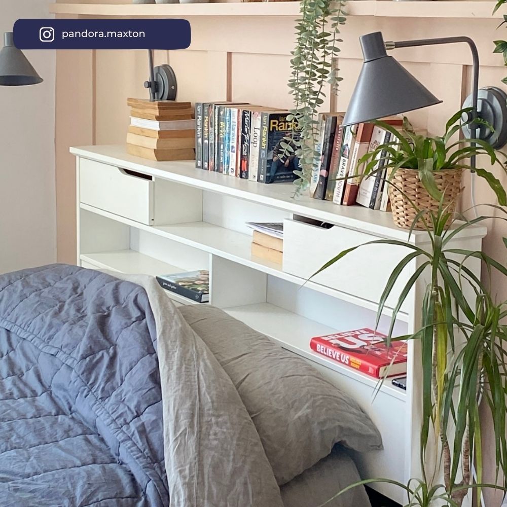 Fabio White Wooden Bookcase Storage Bed Happy Beds