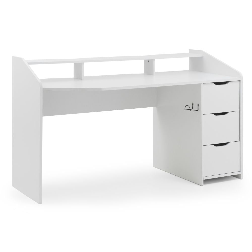 Gravity White Wooden Gaming Desk | Happy Beds
