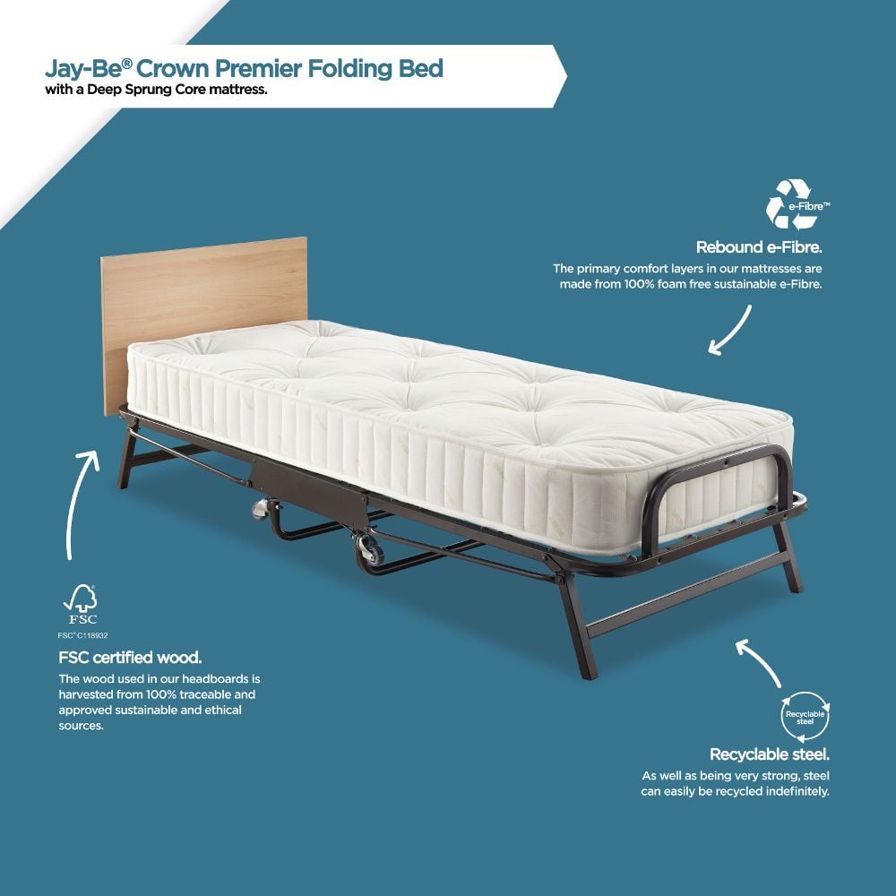 JayBe Crown Premier Folding Bed with Mattress Happy Beds