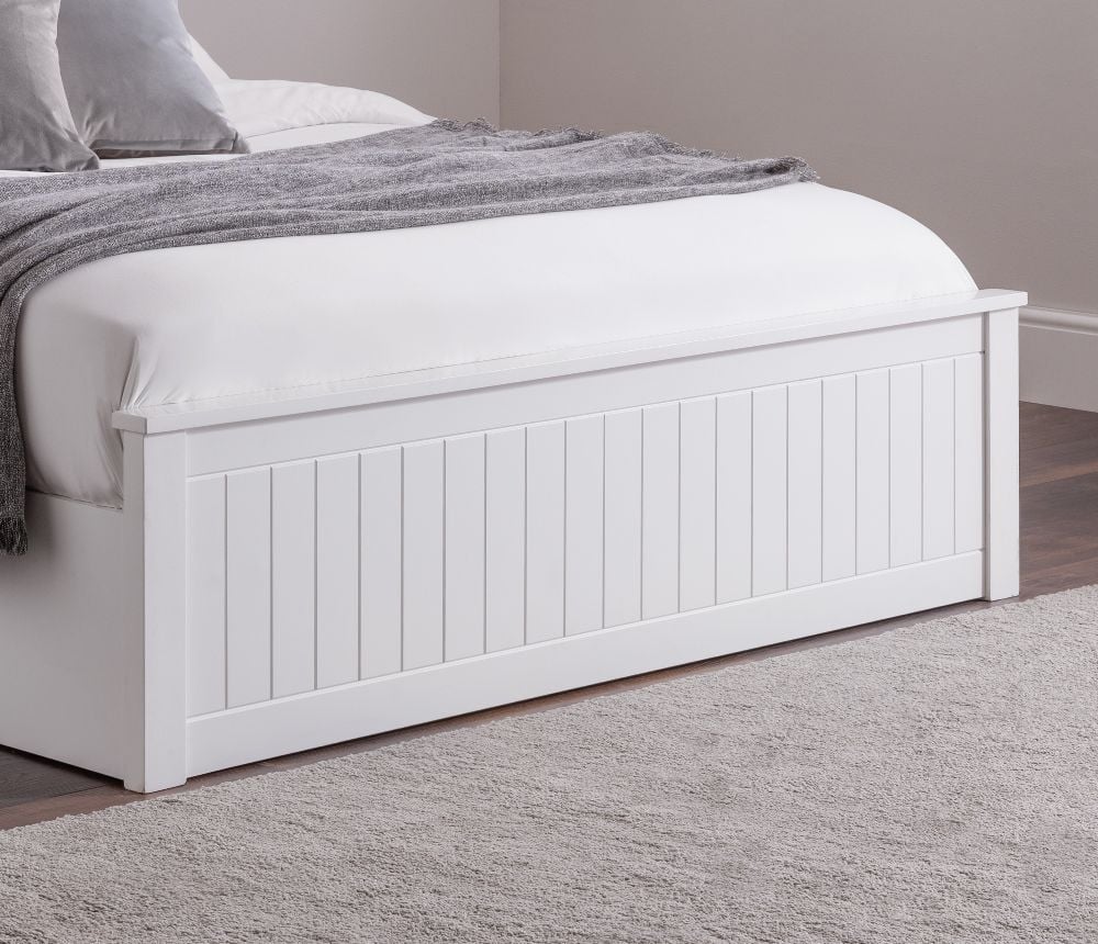 Maine White Wooden Ottoman Bed Frame Happy Beds
