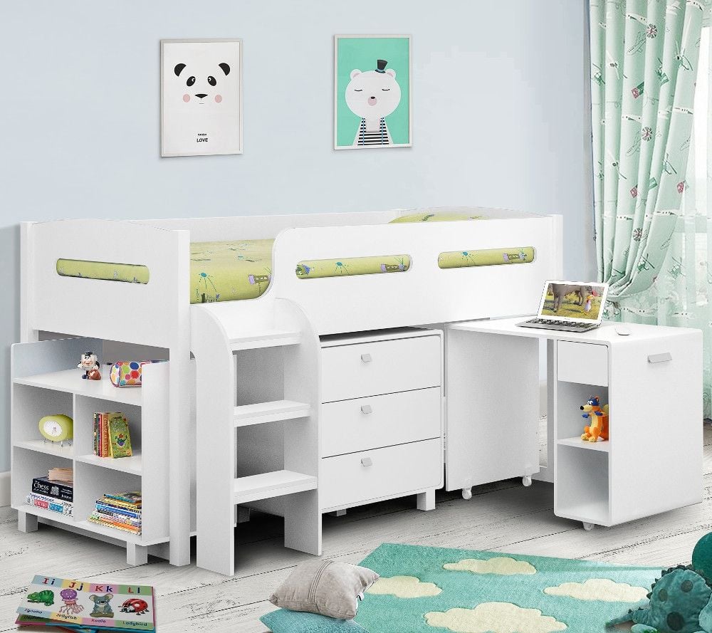kimbo cabin white bed frame