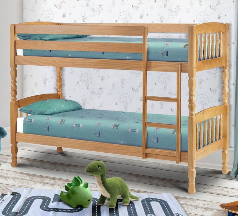 Lincoln Antique Solid Pine Wooden Bunk Bed, Antique Looking Bunk Beds