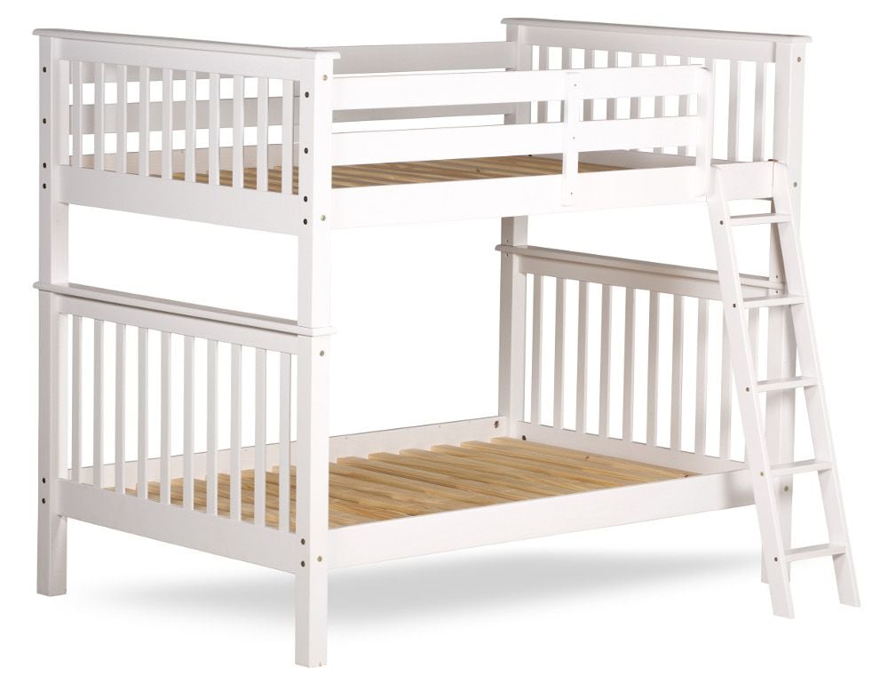 Malvern White Wooden Quadruple Sleeper Bunk Bed Frame 4ft Small Double
