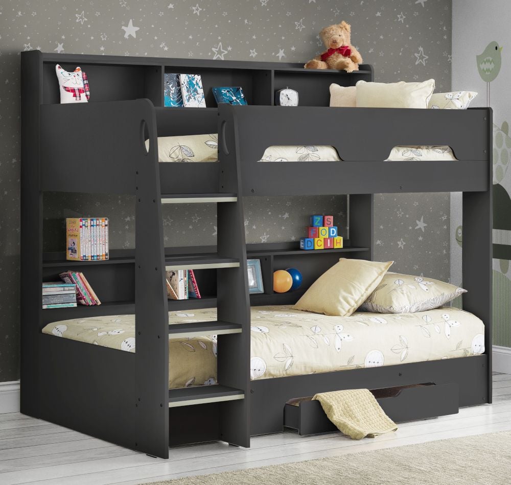 Orion Anthracite Wooden Storage Bunk, Adaptable Bunk Bed