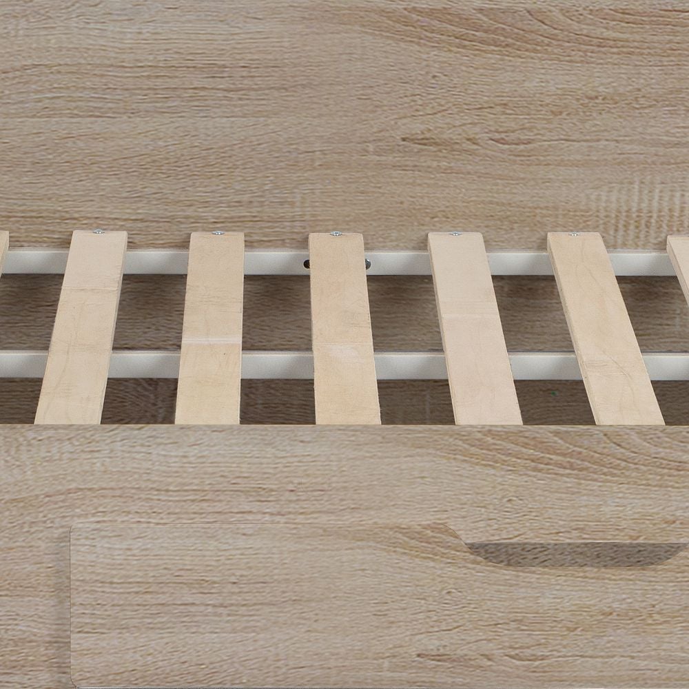 Orion Oak Wooden Storage Triple Sleeper Bunk Bed Frame 3ft Single Top