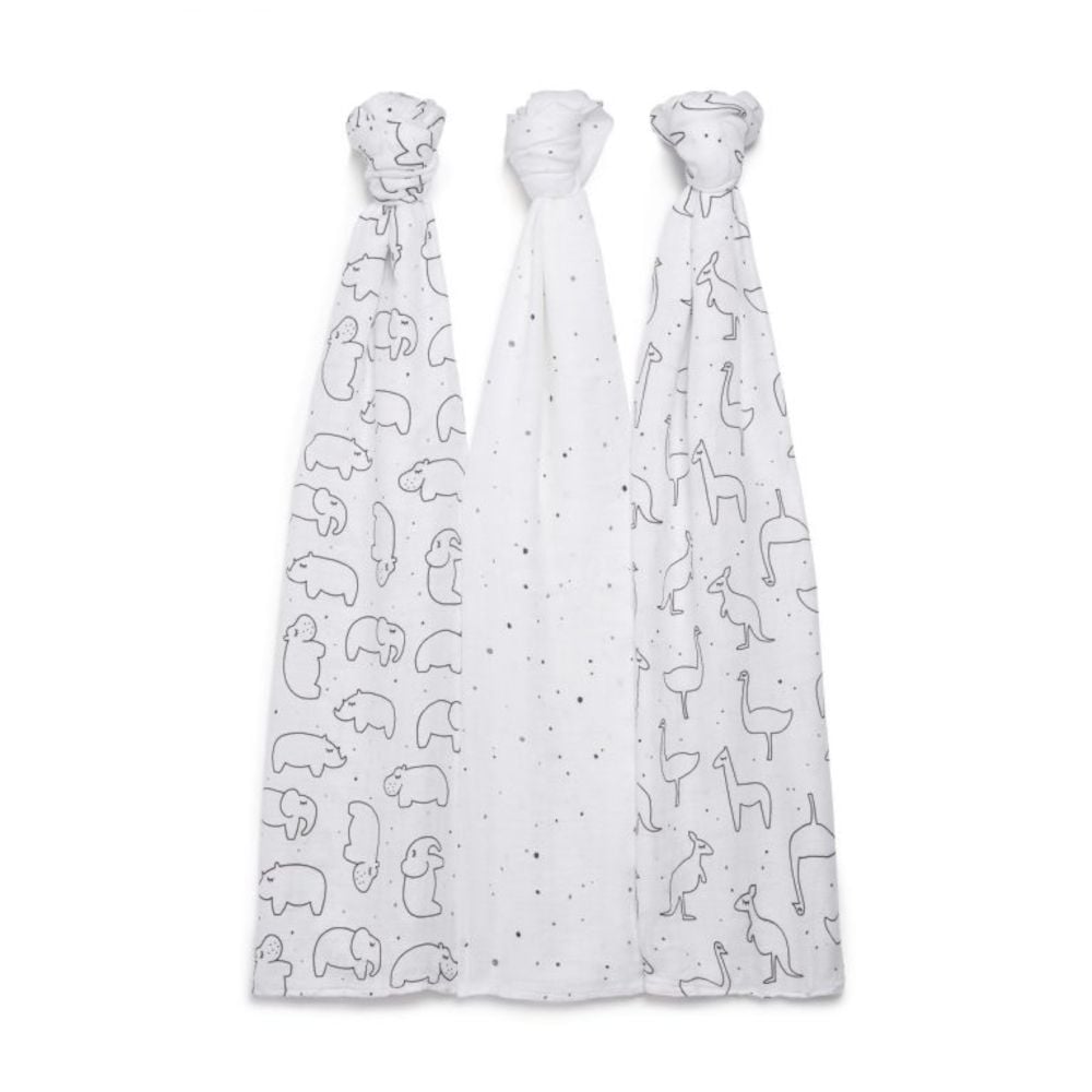Panda Bamboo Muslin Swaddle Freckles 120cm x 120cm