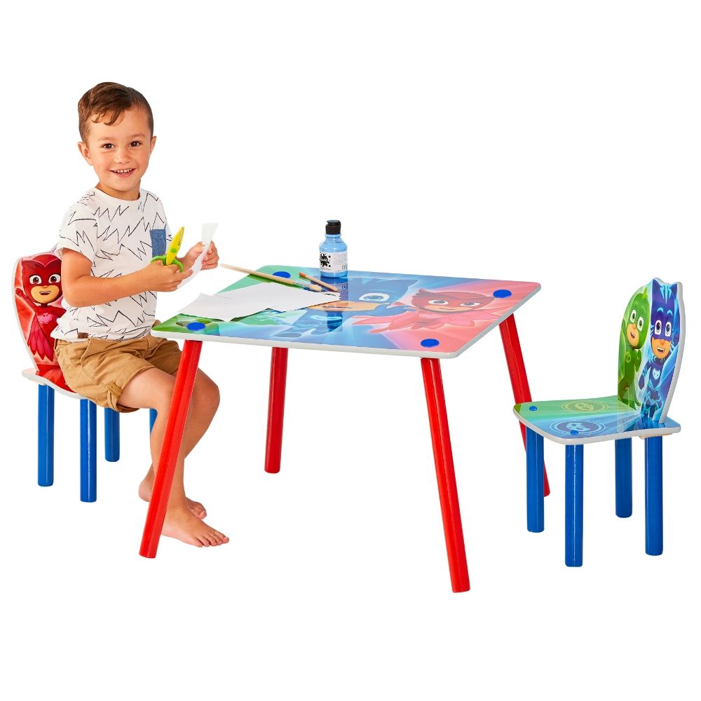 Disney PJ Masks Superhero Team Activity Table Set with 2 Chairs Play Set with Two Chairs 
