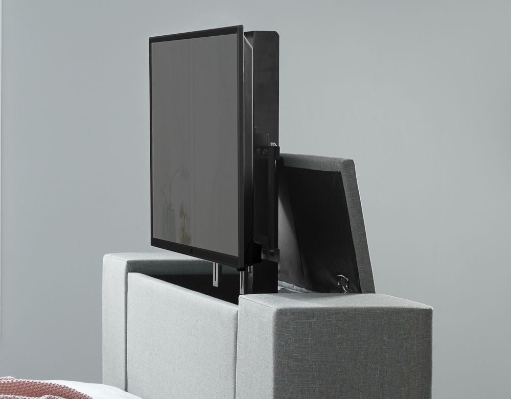 Plaza Grey Fabric Electric Media TV Bed Happy Beds