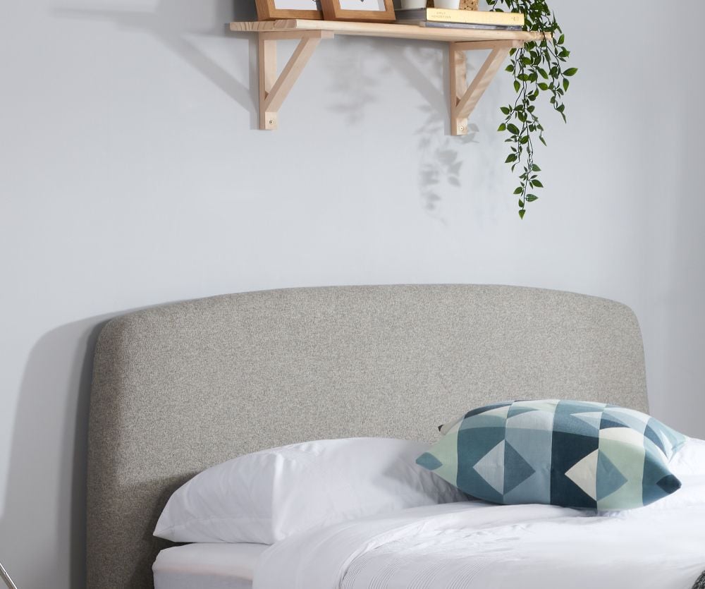 Quebec Grey Fabric Bed Beds Happy Beds