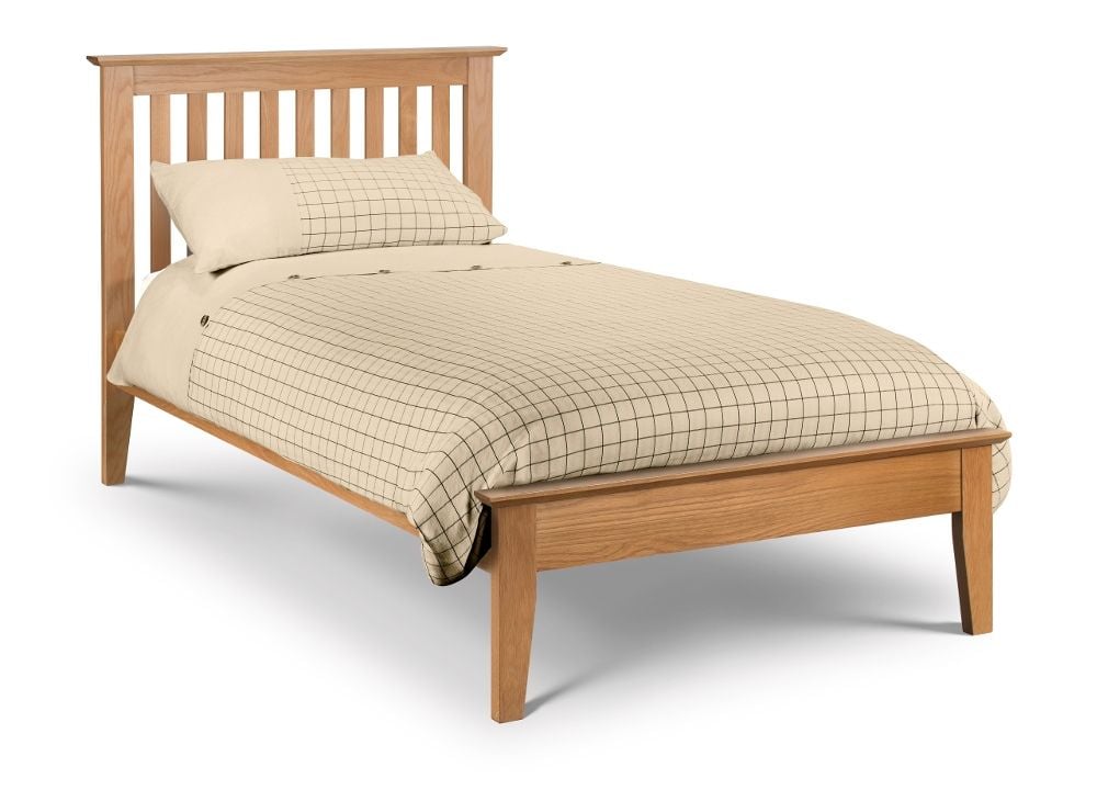 Salerno Oak Finish Wooden Bed Frame 4ft6 Double