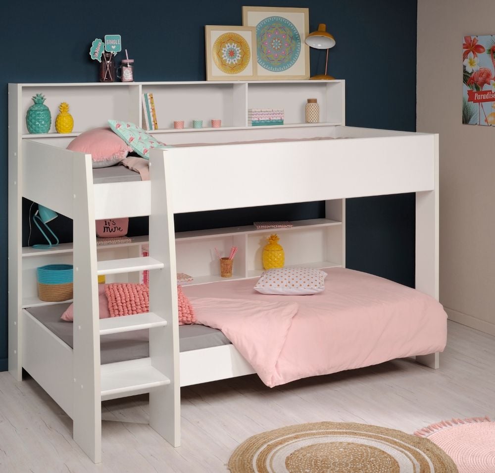 Tam Tam White and Oak Wooden Bunk Bed Frame EU Single
