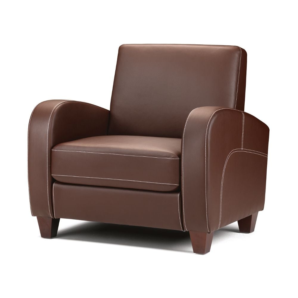 Vivo Brown Faux Leather Chair, Brown Faux Leather Chairs