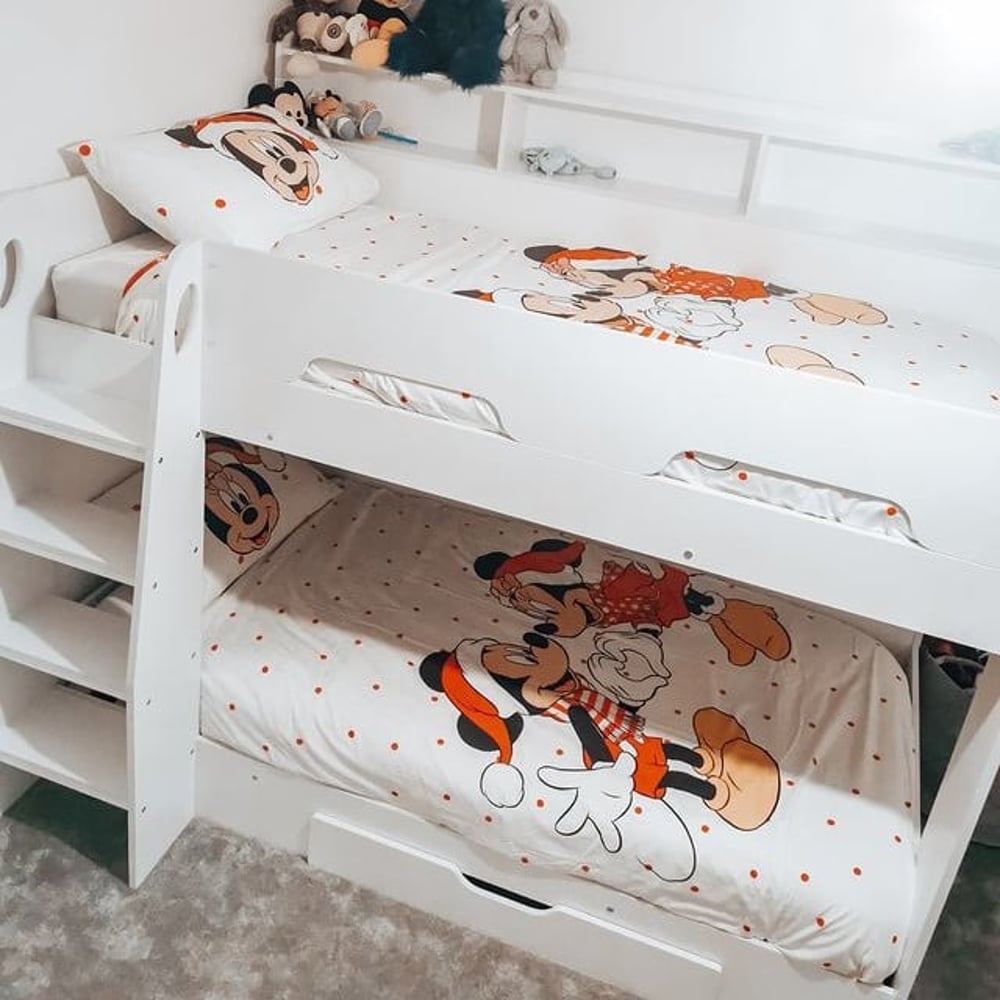 Orion White Wooden Storage Bunk Bed Happy Beds
