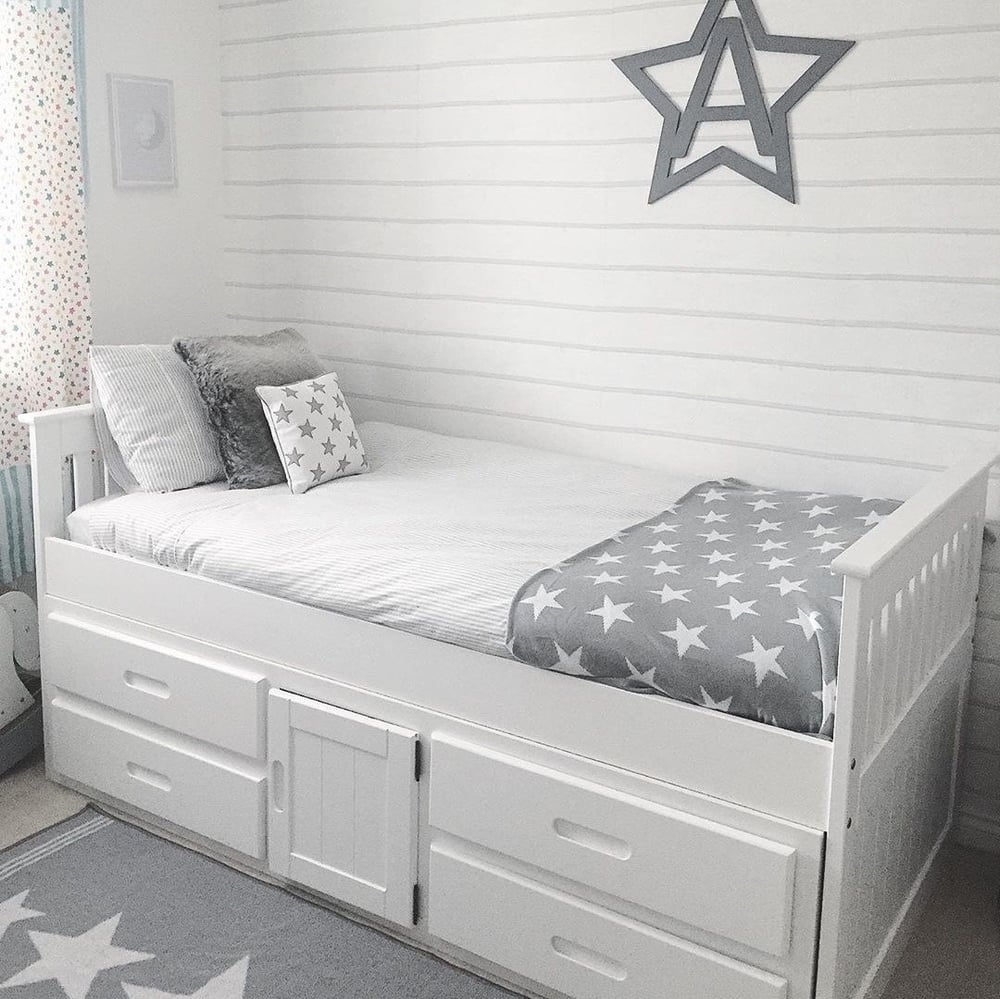 Mission White Wooden Storage Bed | Happy Beds