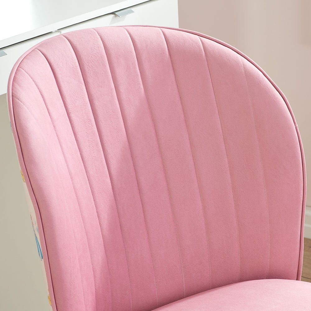 Disney Princess Pink Fabric Accent Chair Fabric Close-Up