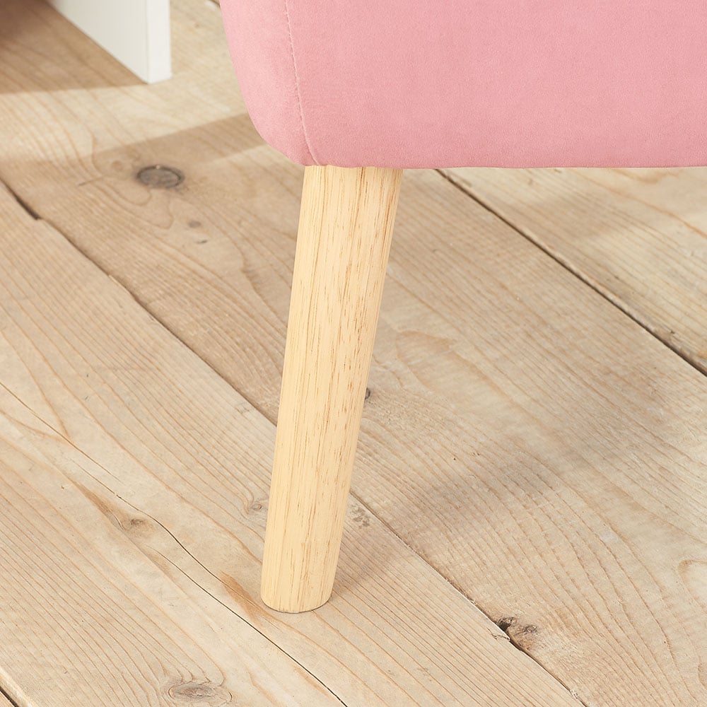 Disney Princess Pink Fabric Accent Chair Legs Close-Up