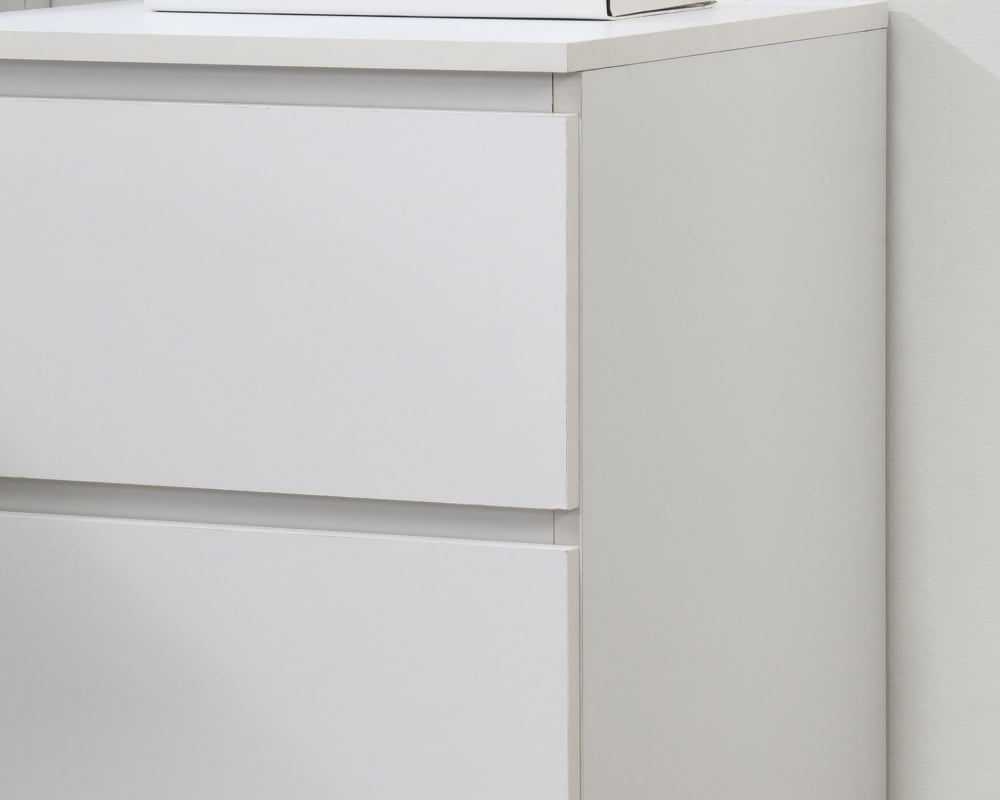 Oslo White 2-Drawer Bedside Table Close-Up