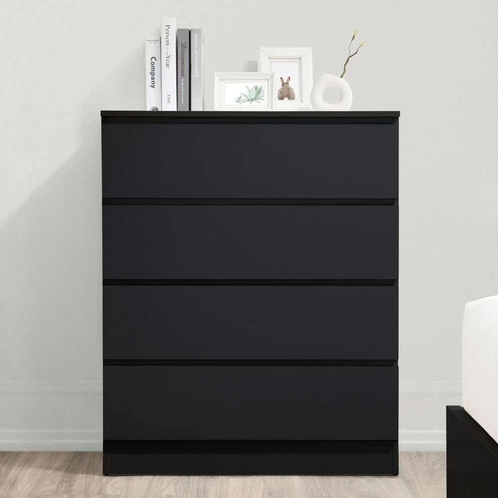 Oslo Black 4-Drawer Chest of Drawers