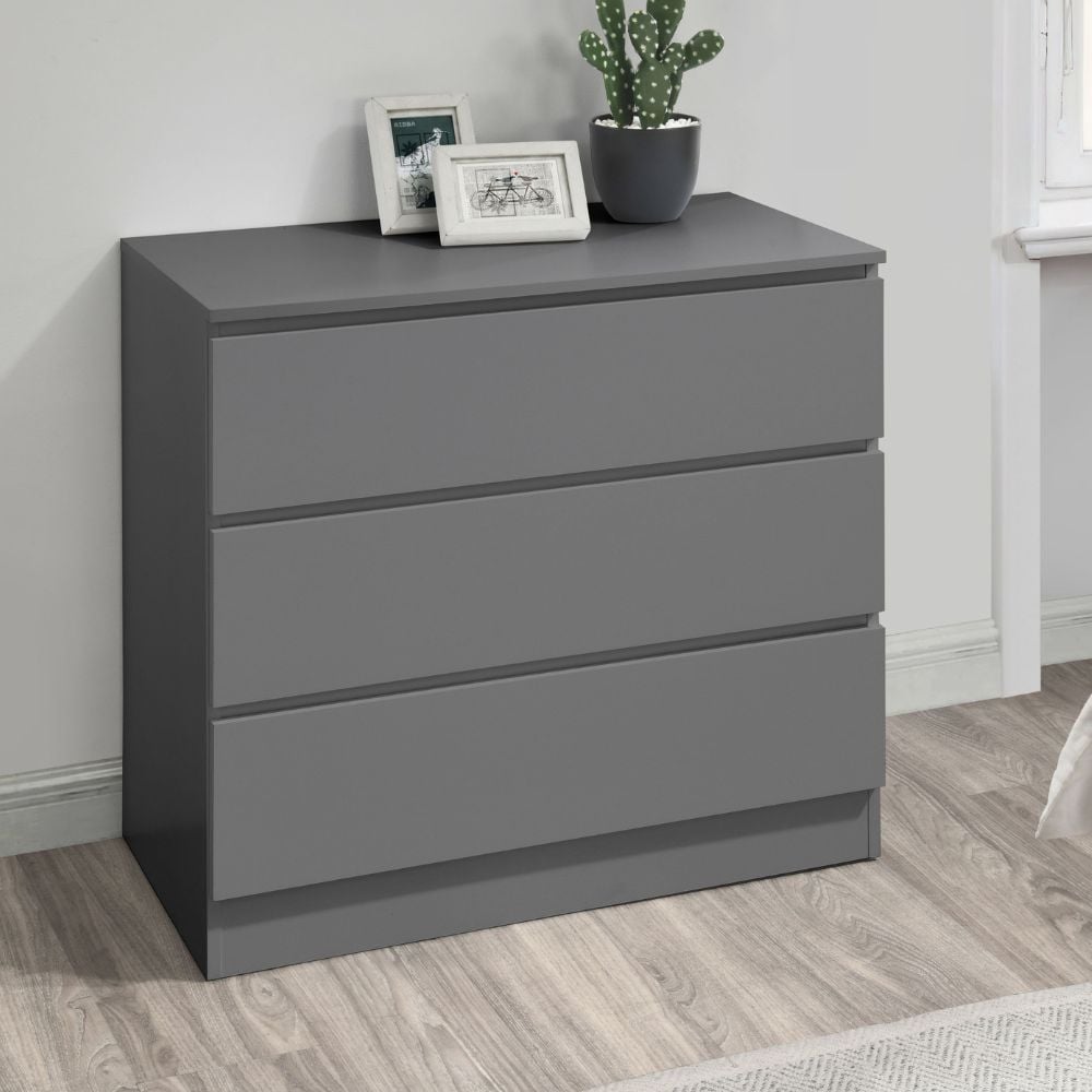 Oslo Grey 3-Drawer Chest of Drawers