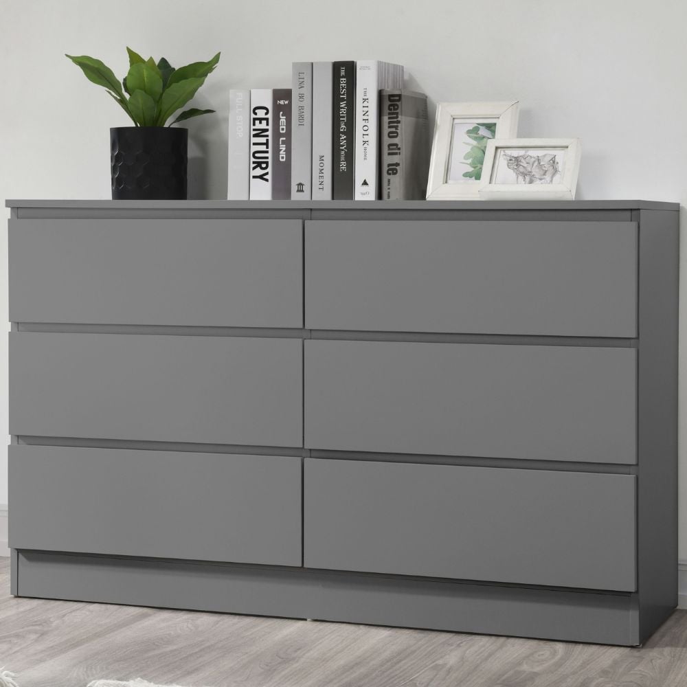 Oslo Grey 6-Drawer Chest of Drawers