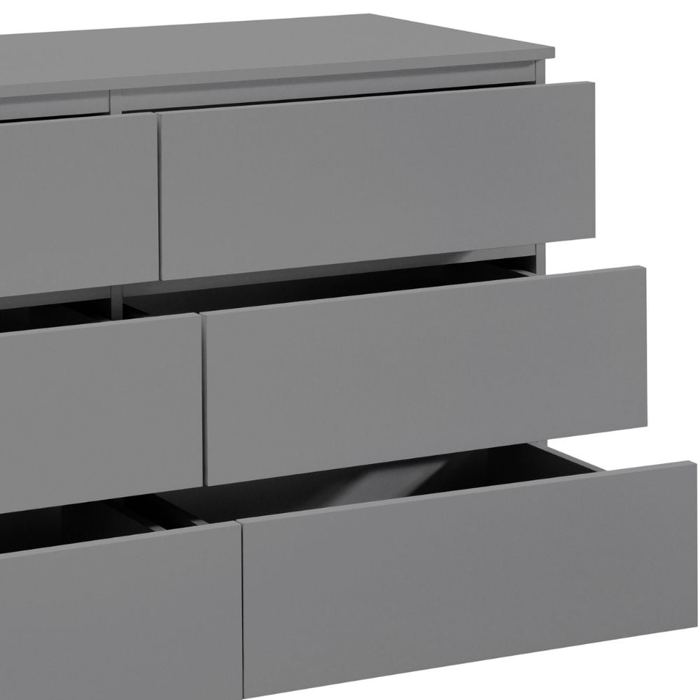Oslo Grey 6-Drawer Chest Drawers Close-Up