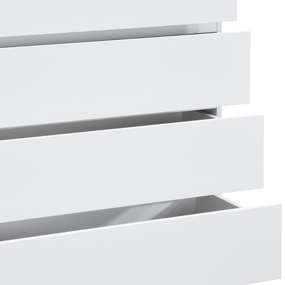 Oslo White 4-Drawer Chest Drawers Close-Up