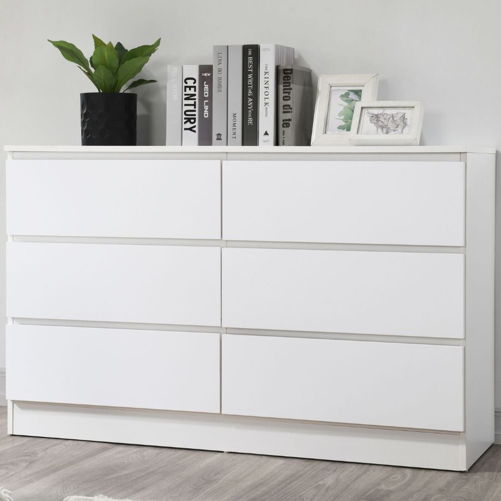 Oslo White 6-Drawer Chest of Drawers