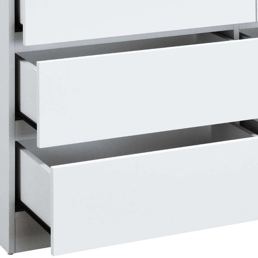 Oslo White 6-Drawer Chest Drawers Close-Up