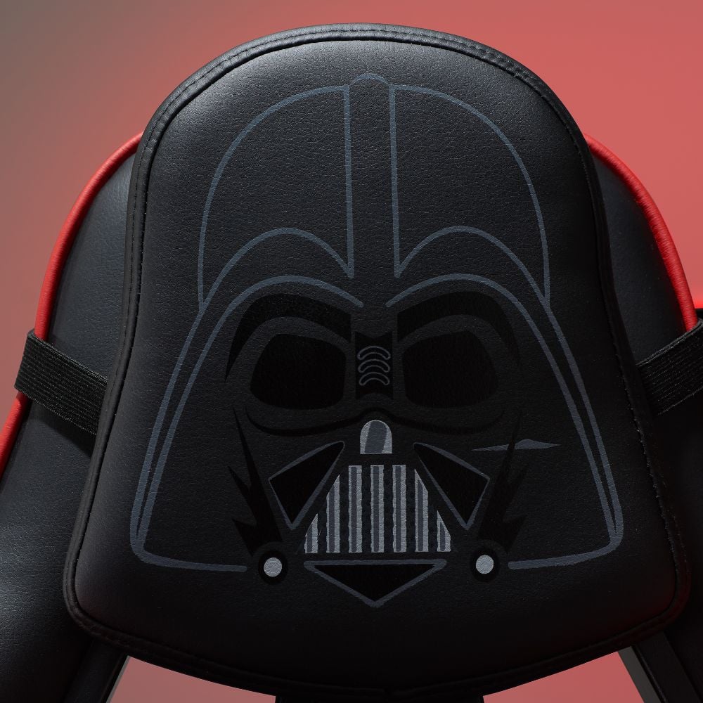 Star Wars Darth Vader Hero Red Leather Computer Gaming Chair Headrest Close-Up